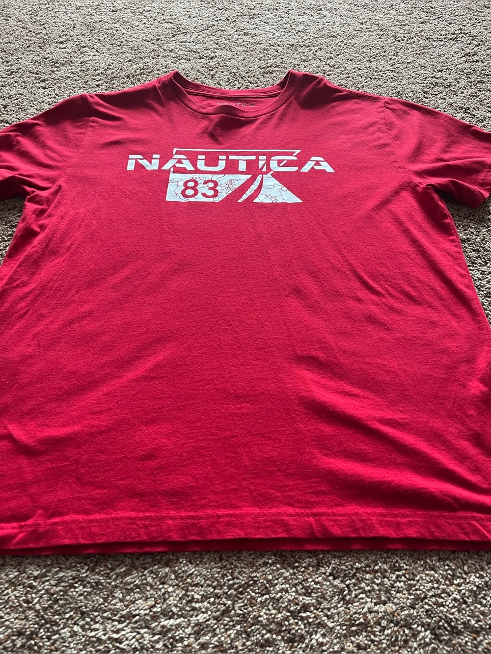 Nautica Men’s Red  Logo Crewneck T-Shirt